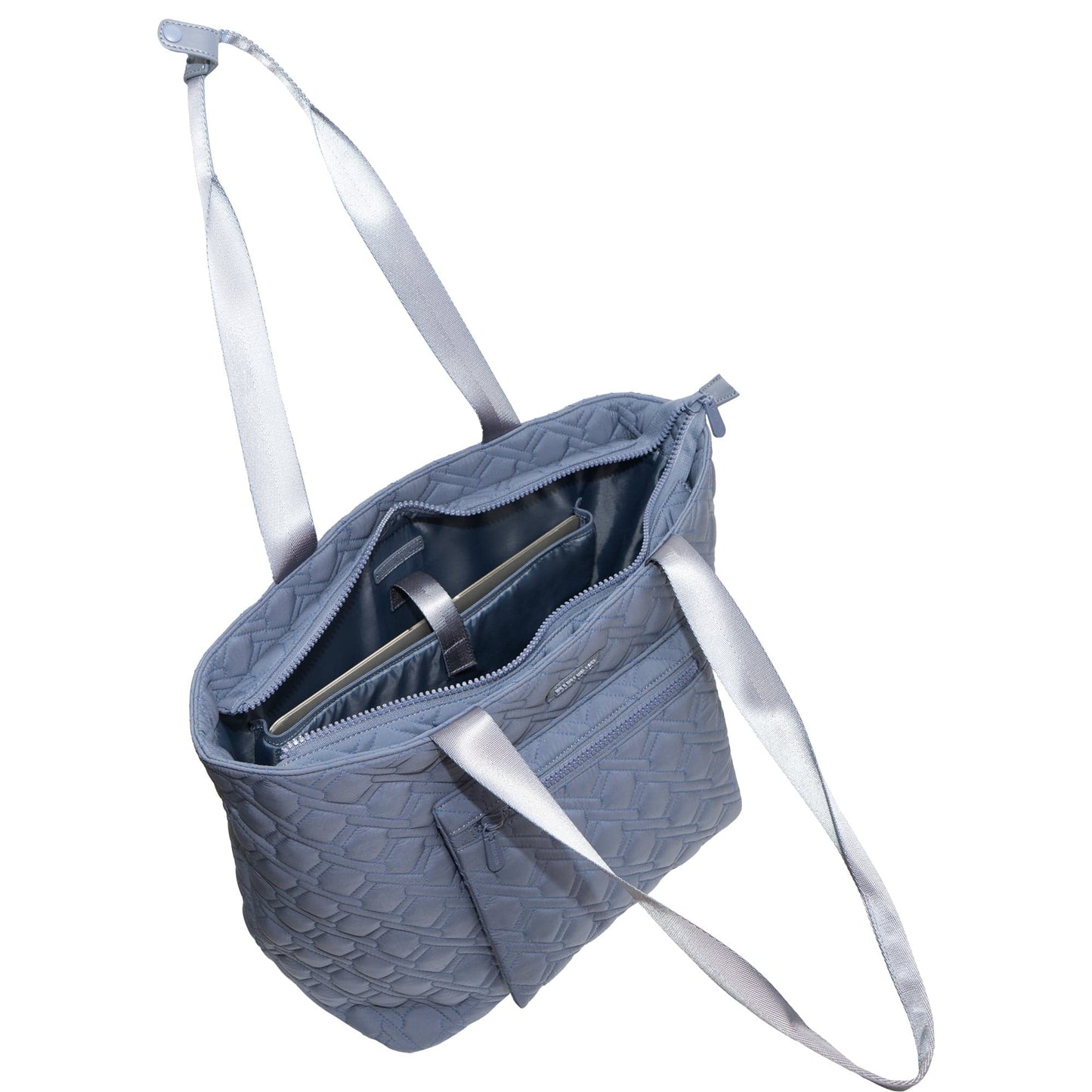 Ellen Tracy 20 Inch Basket Weave Quilted Nylon Large Travel Workbook Tote Bag