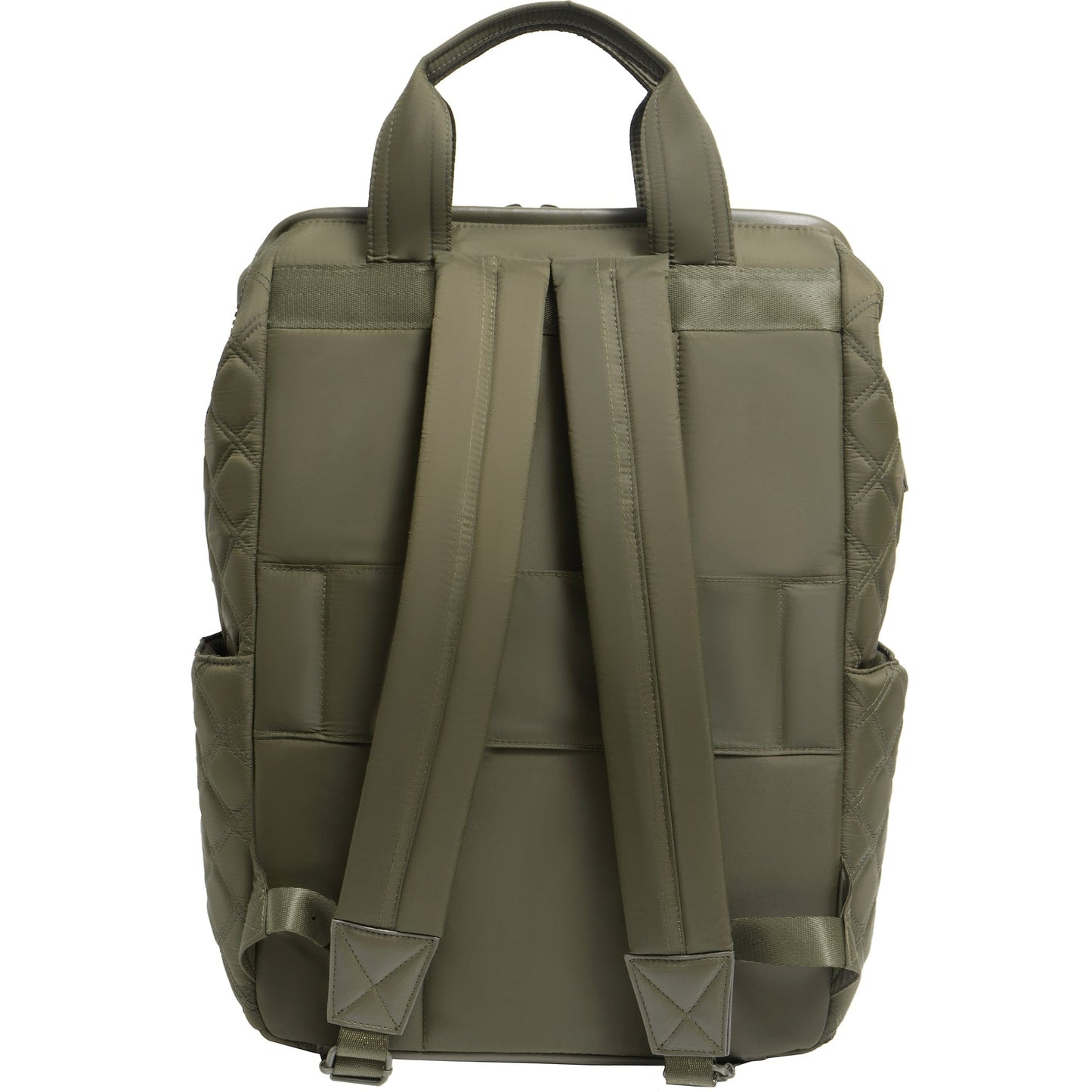 Joan & David Diamond Quilted Puffer Nylon Square Laptop Backpack