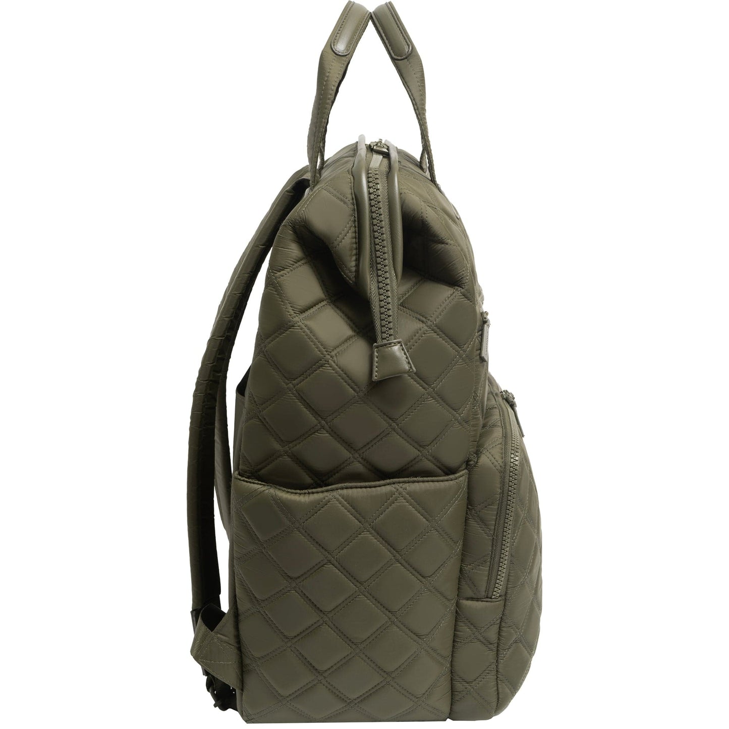 Joan & David Diamond Quilted Puffer Nylon Square Laptop Backpack