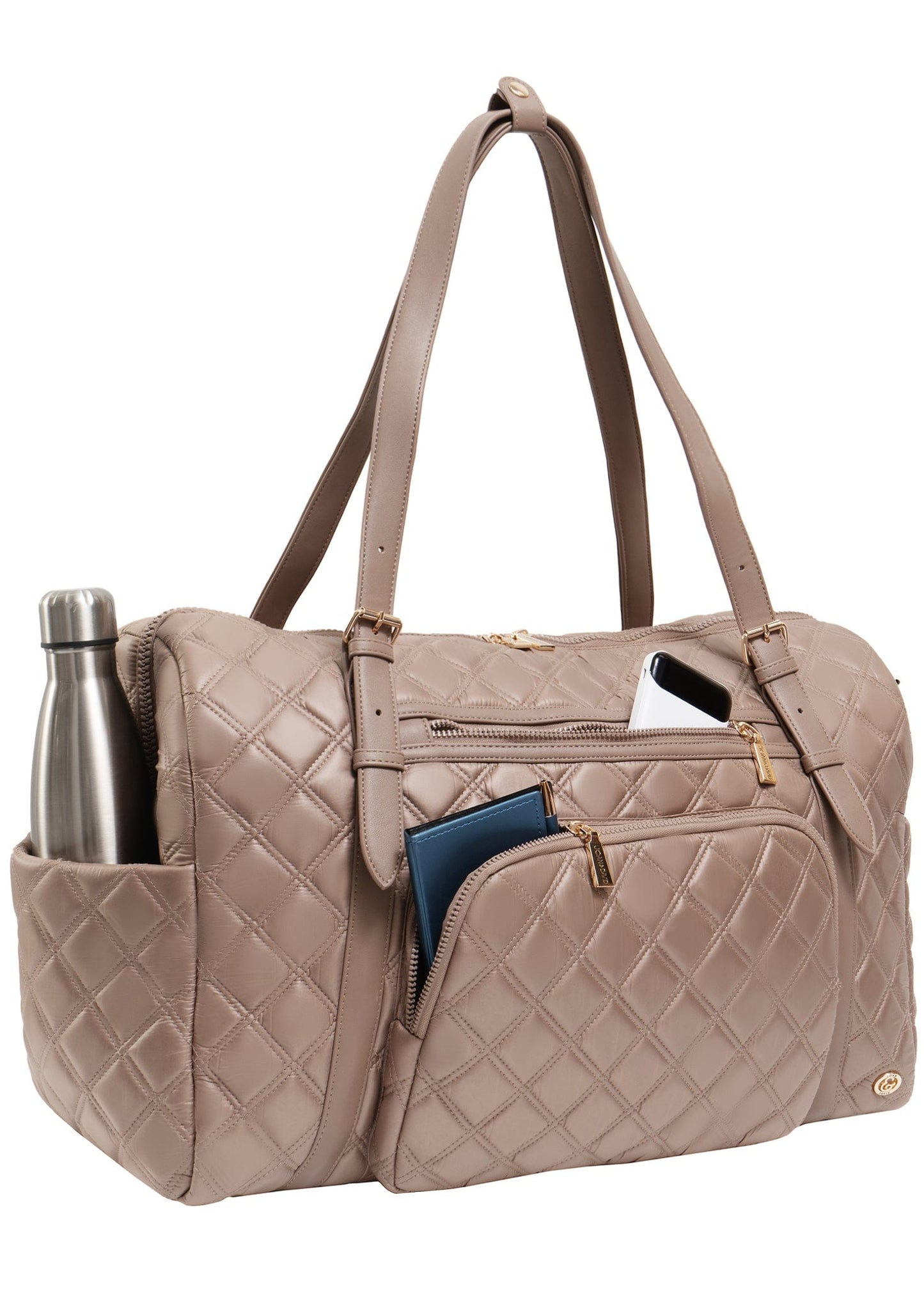 Joan & David The Sloane Diamond Quilted Weekender Duffle Bag