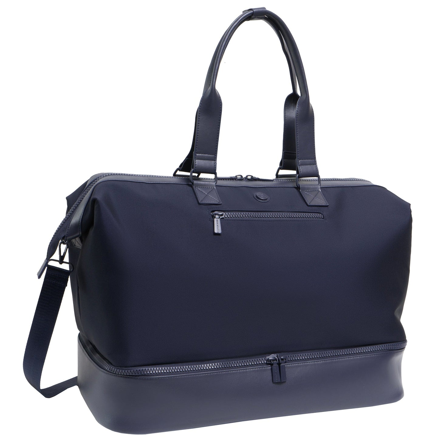 Max Studio Sport Nylon & Faux Leather Drop Bottom Duffel Bag