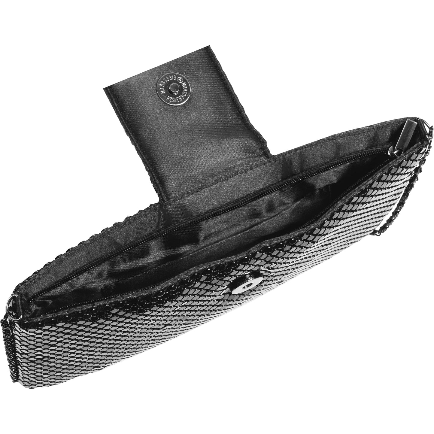 Metal Mesh Flap Pearl Bag