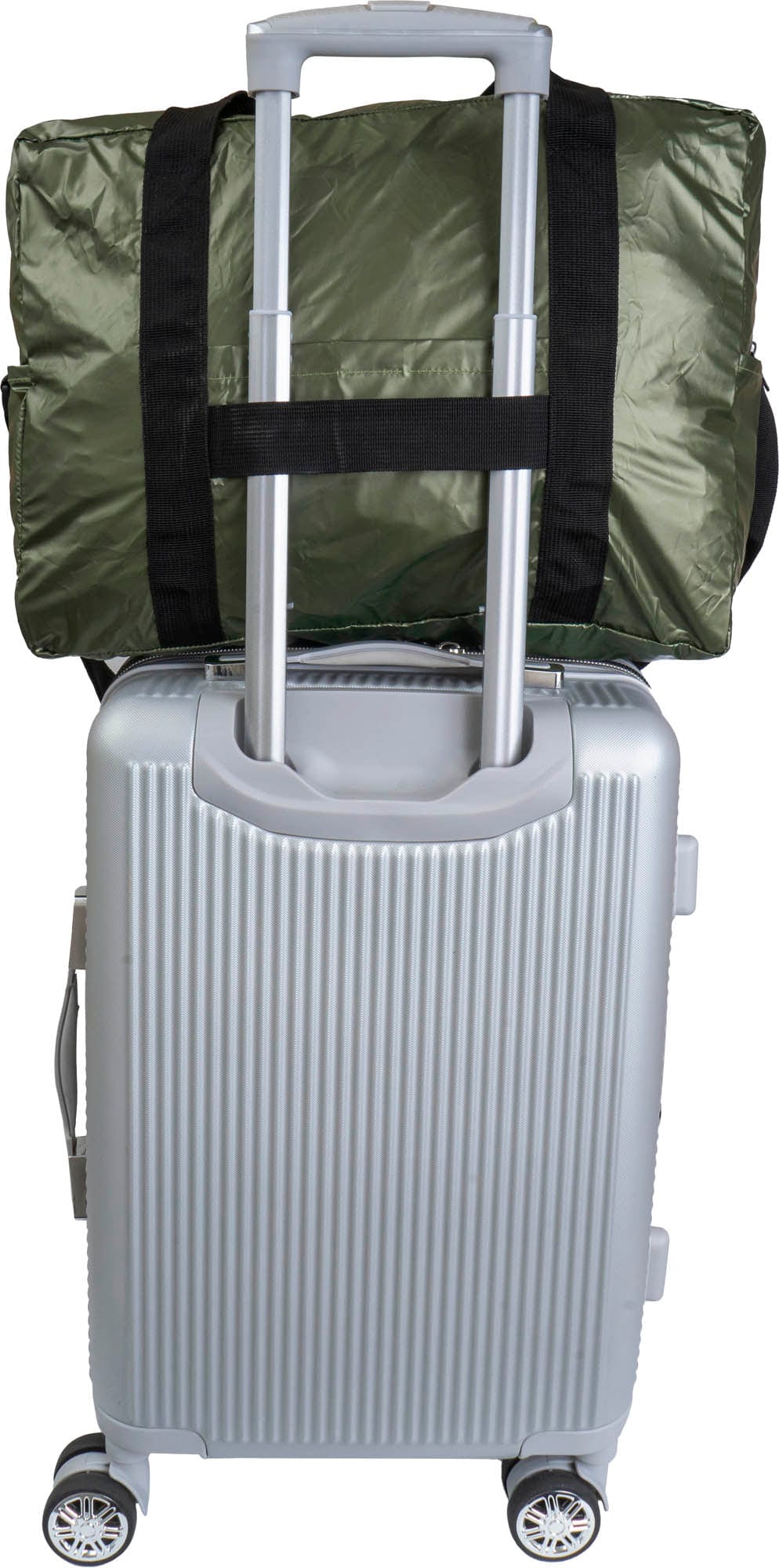 Boarding Pass Recycled Metallic Foldable & Packable Pouch Duffel Travel Bag