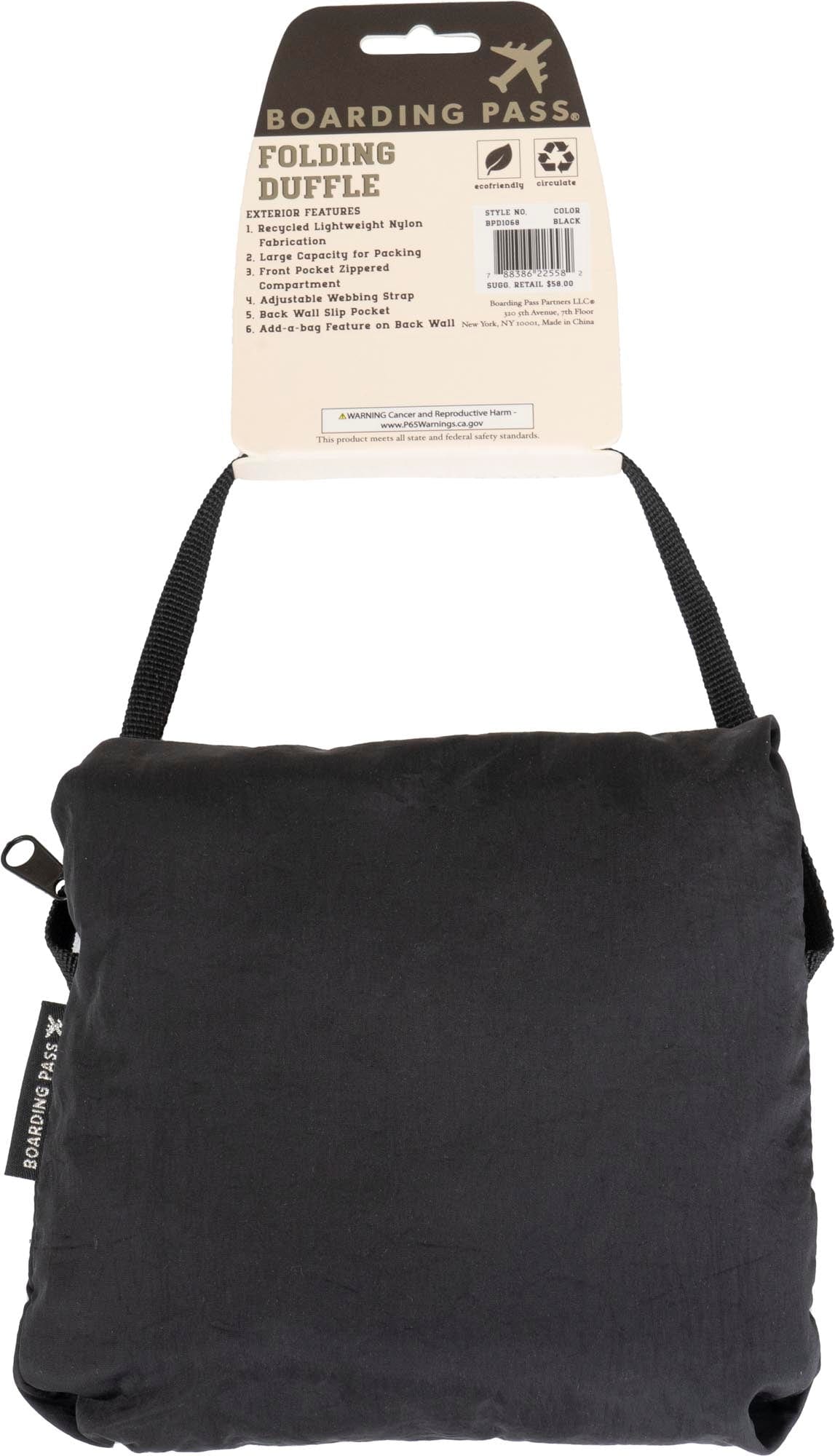 Boarding Pass Recycled Foldable & Packable Pouch Duffel Travel Bag