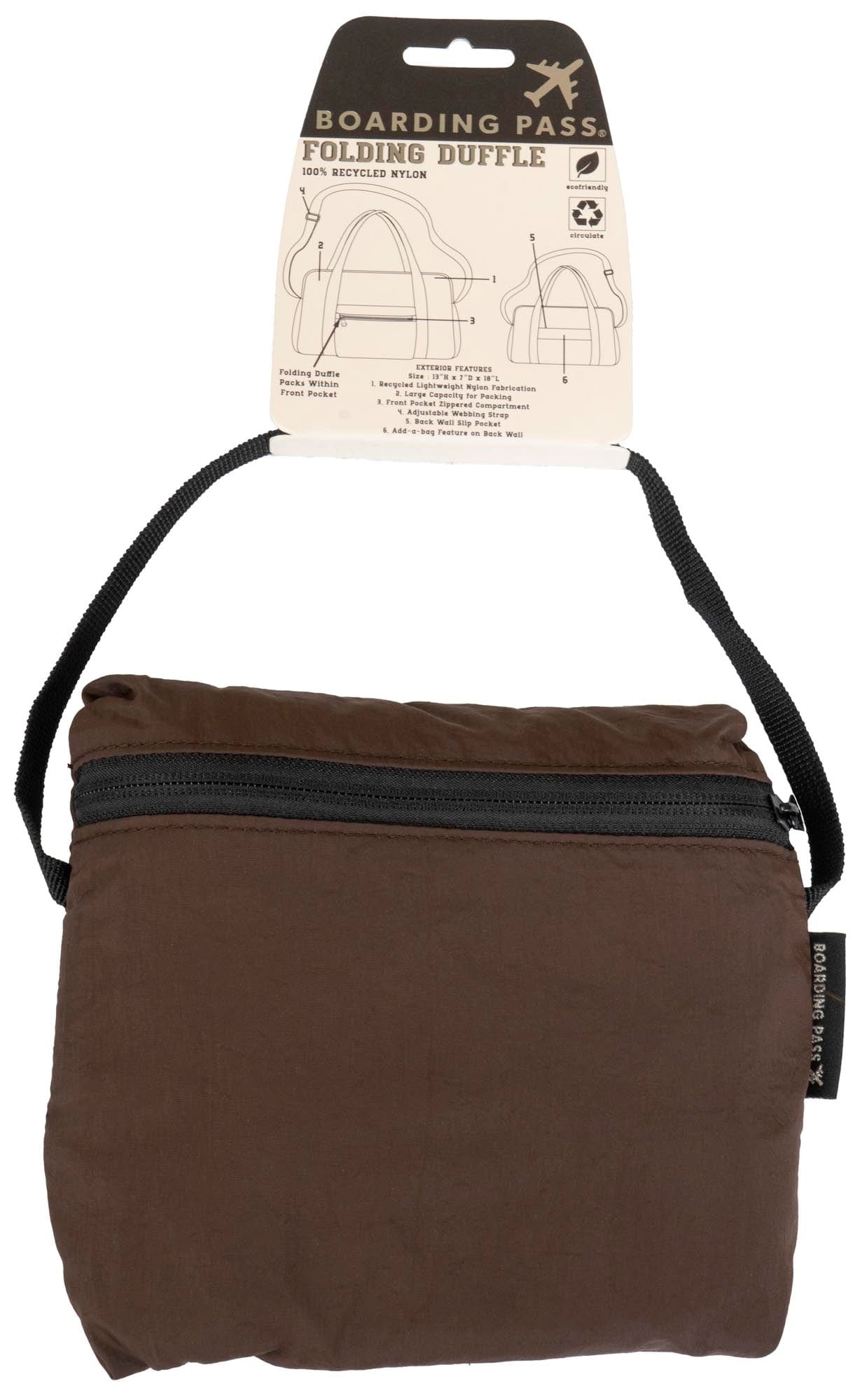 Boarding Pass Recycled Foldable & Packable Pouch Duffel Travel Bag