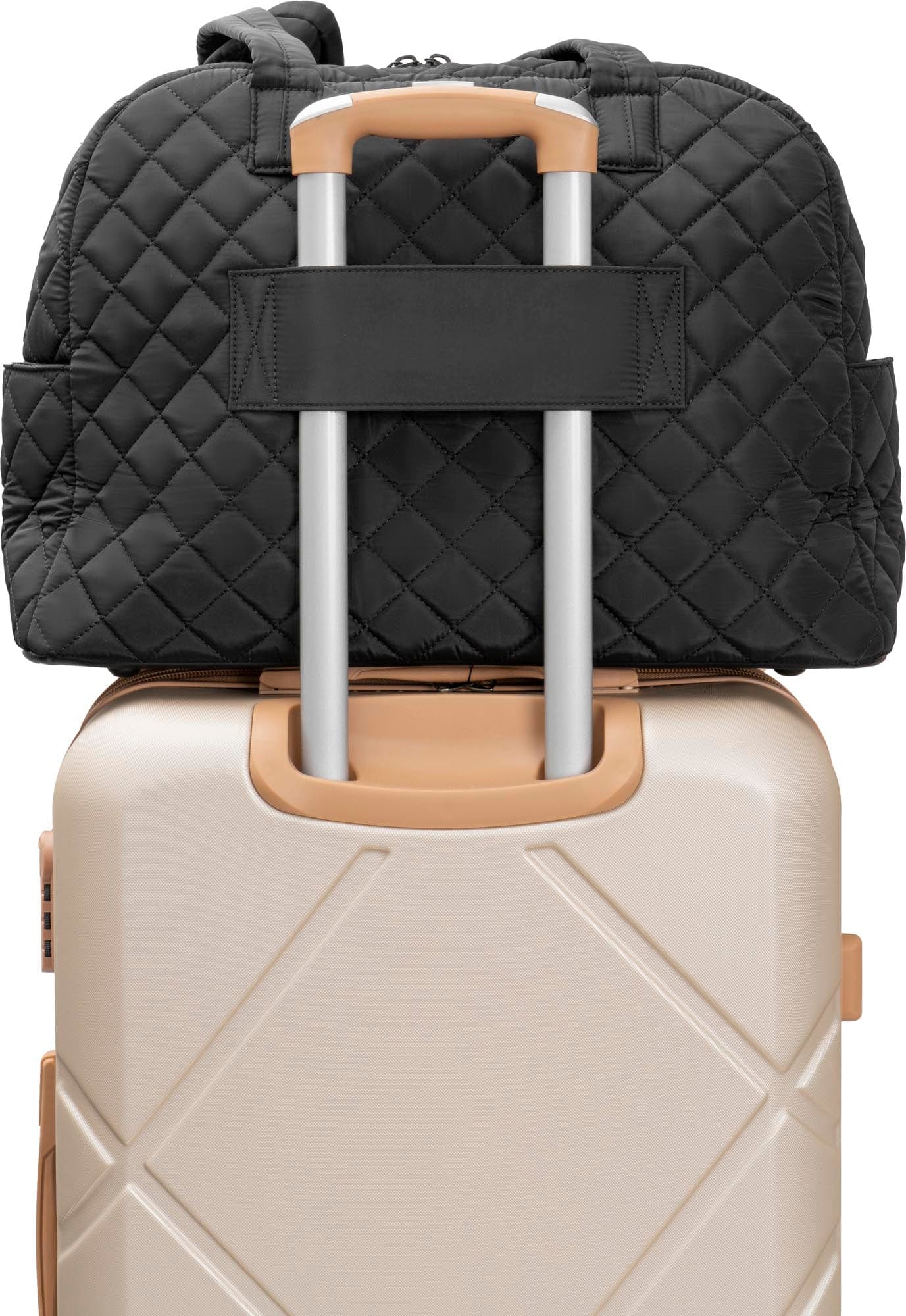 Ellen Tracy 20 Inch Diamond Nylon Quilted Travel Duffel