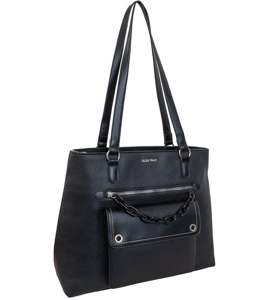 Ellen Tracy Resin Chain Laptop Workbook Tote