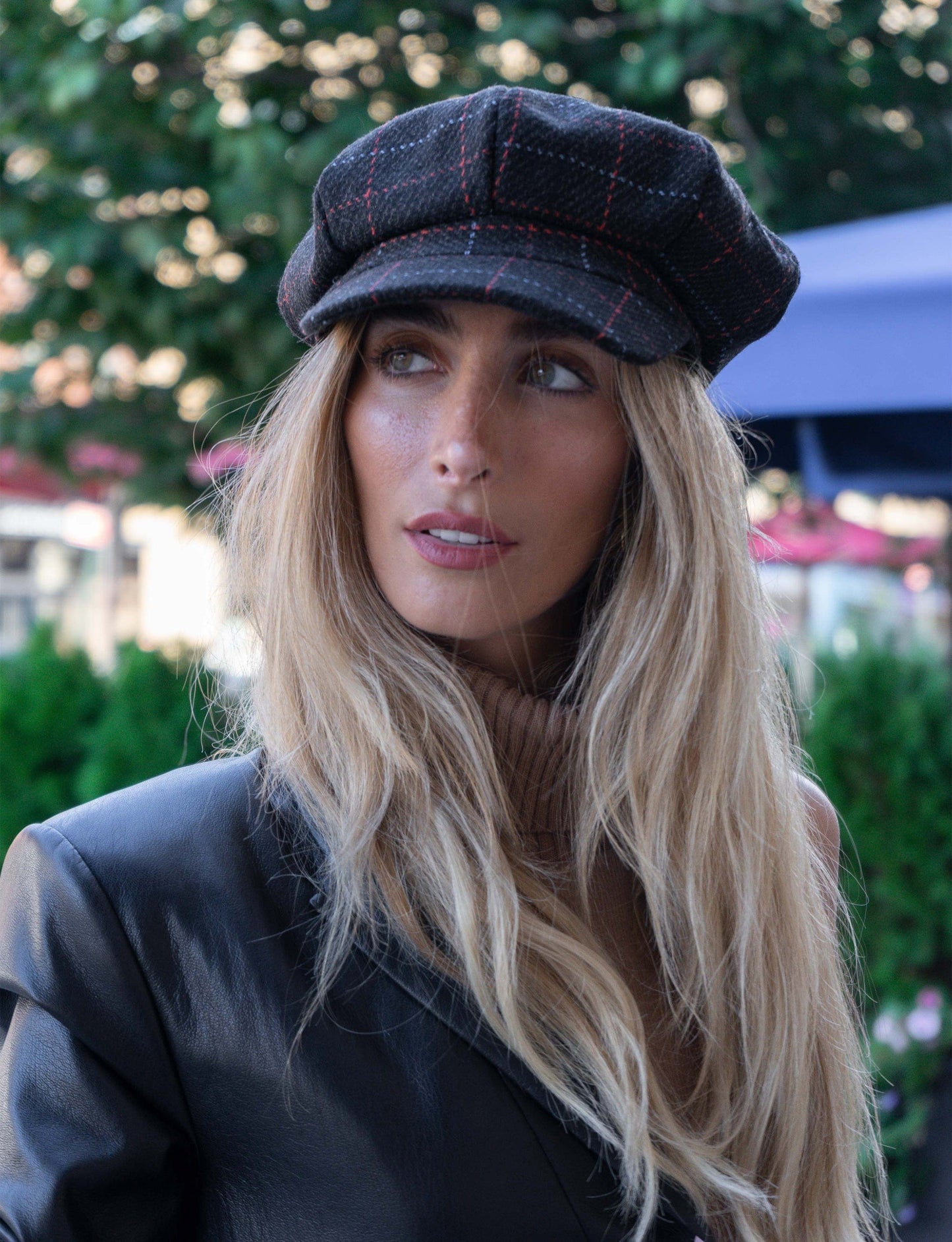 Magid Line Check Pattern Newsboy Cabby Cap