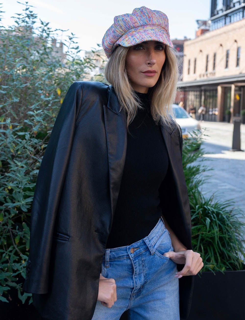 Magid Multi Color Tweed Newsboy Cabby Cap