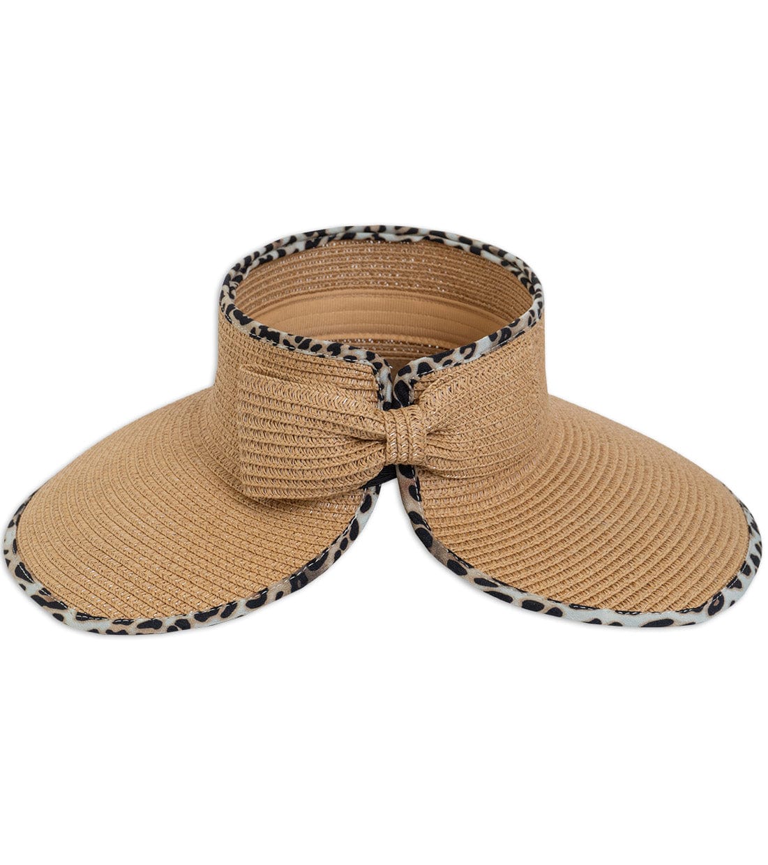 Magid Leopard Print Straw Roll Up Visor