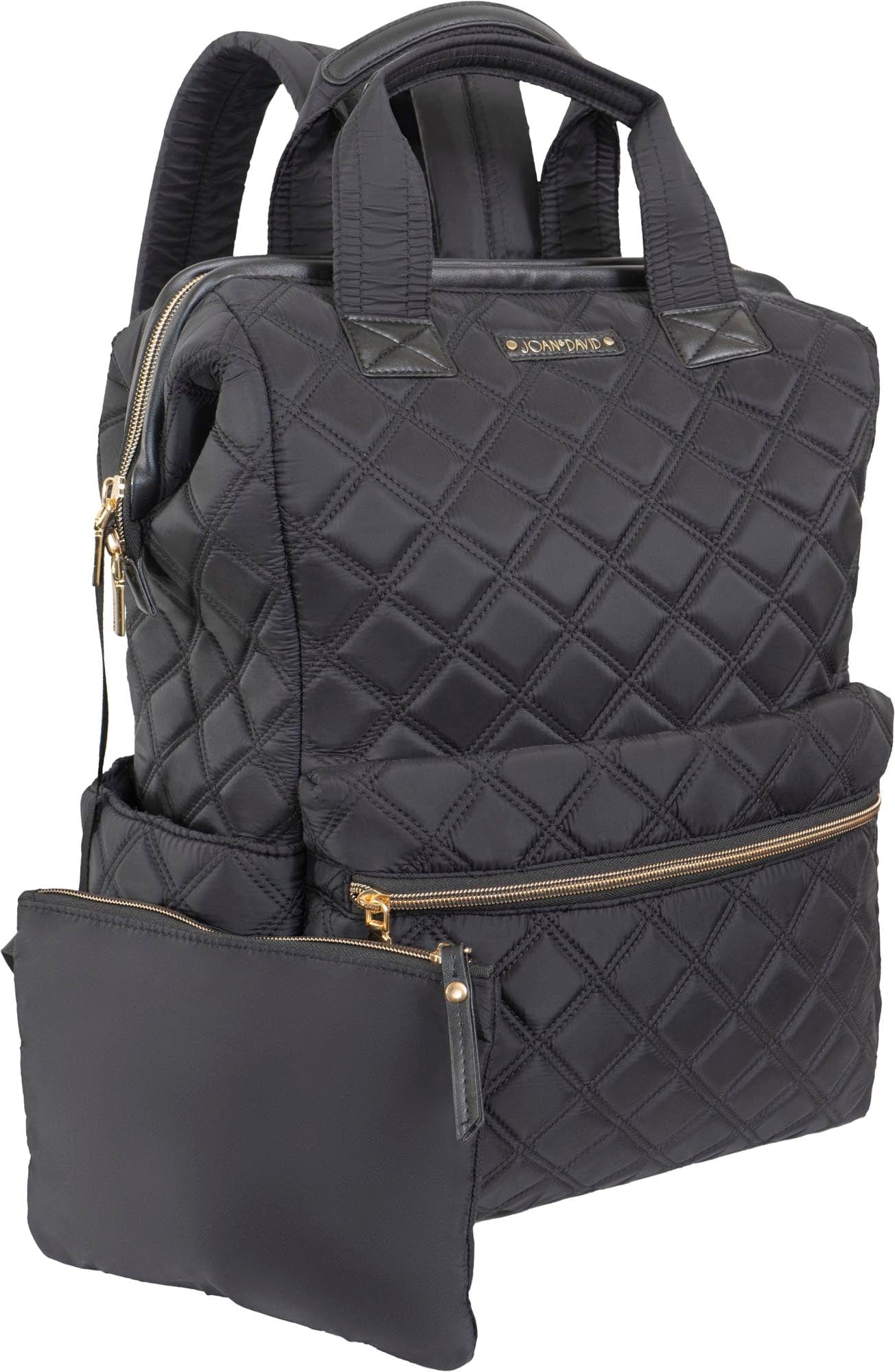Joan & David Diamond Quilted Nylon Square 18 Inch Workbook Backpack