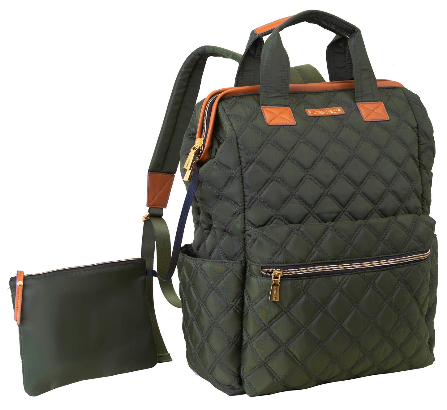 Joan & David Diamond Quilted Nylon Square 18 Inch Workbook Backpack