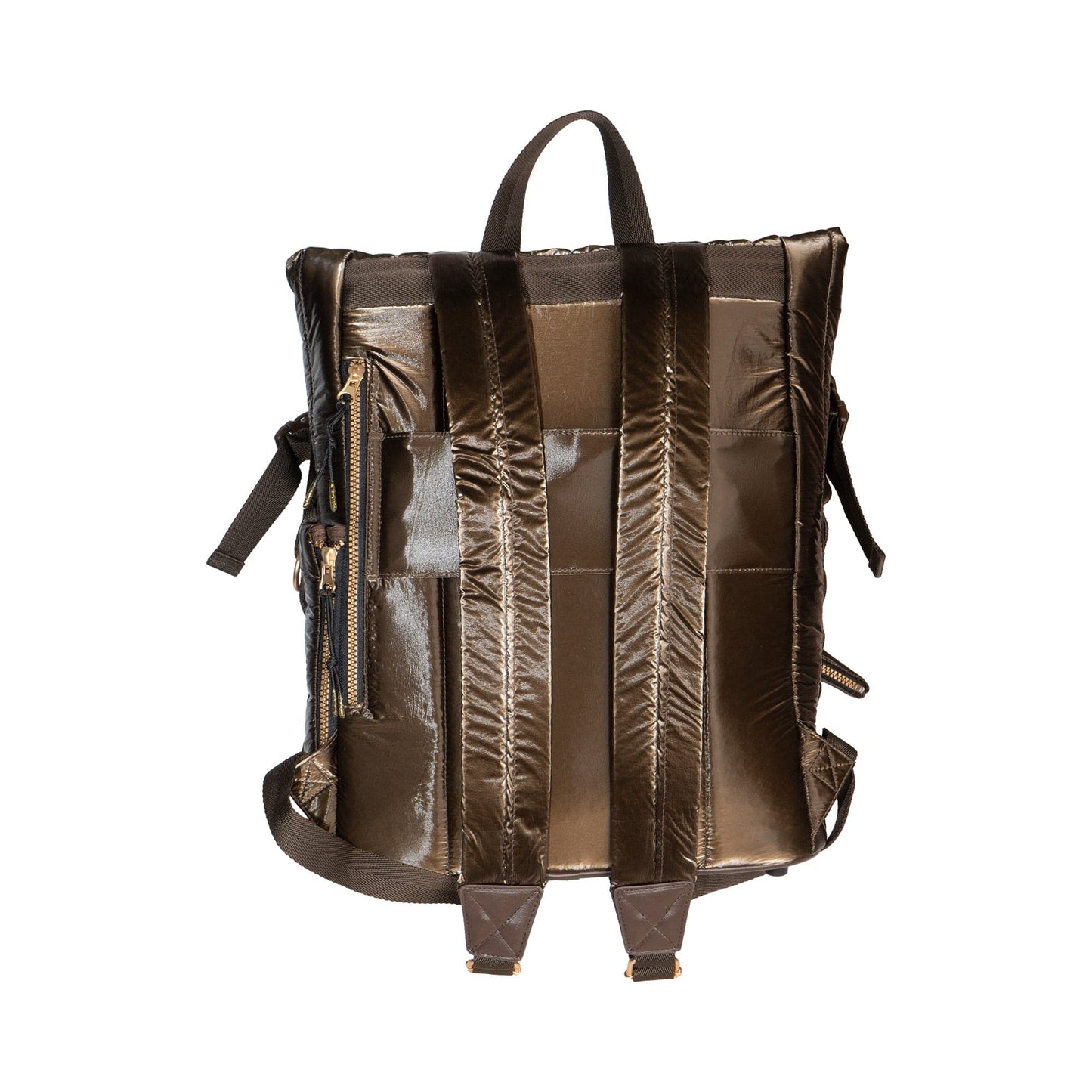 Joan & David Tubular Quilted Metallic Puffer Nylon 18-Inch Workbook Backpack