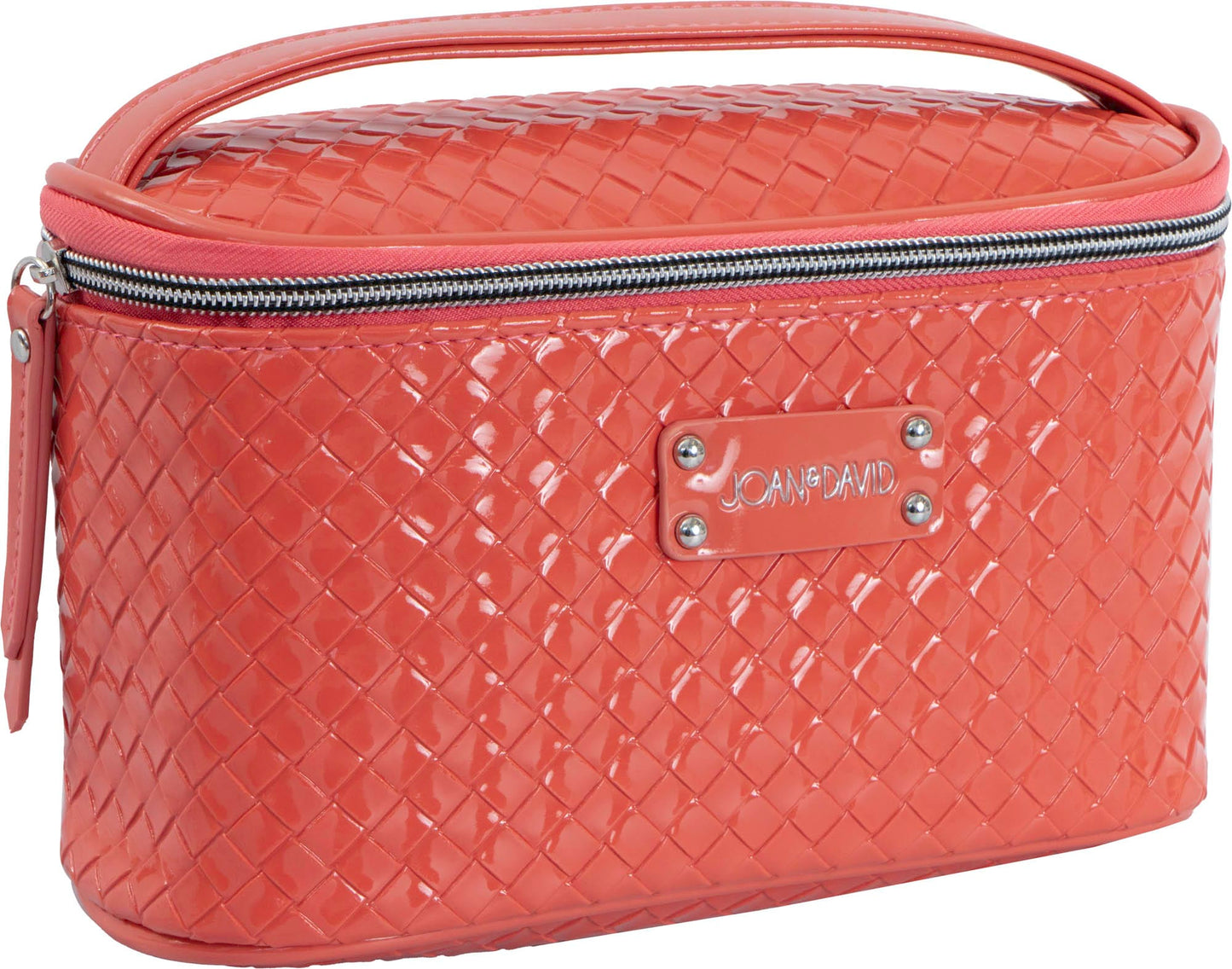 Joan & David Patent Woven 4 Piece Clear Cosmetic Bag Set