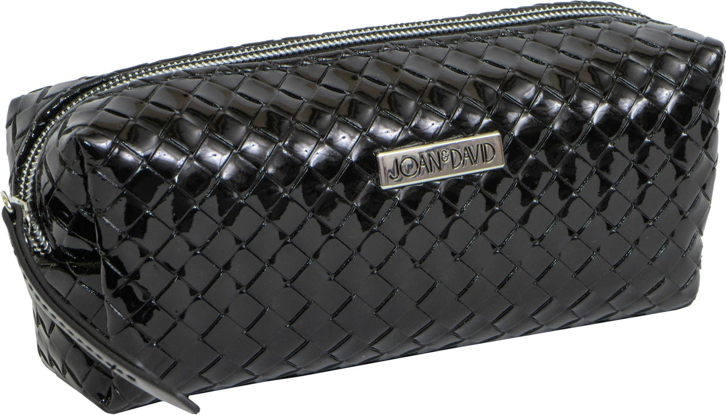 Joan & David Patent Woven 4 Piece Clear Cosmetic Bag Set