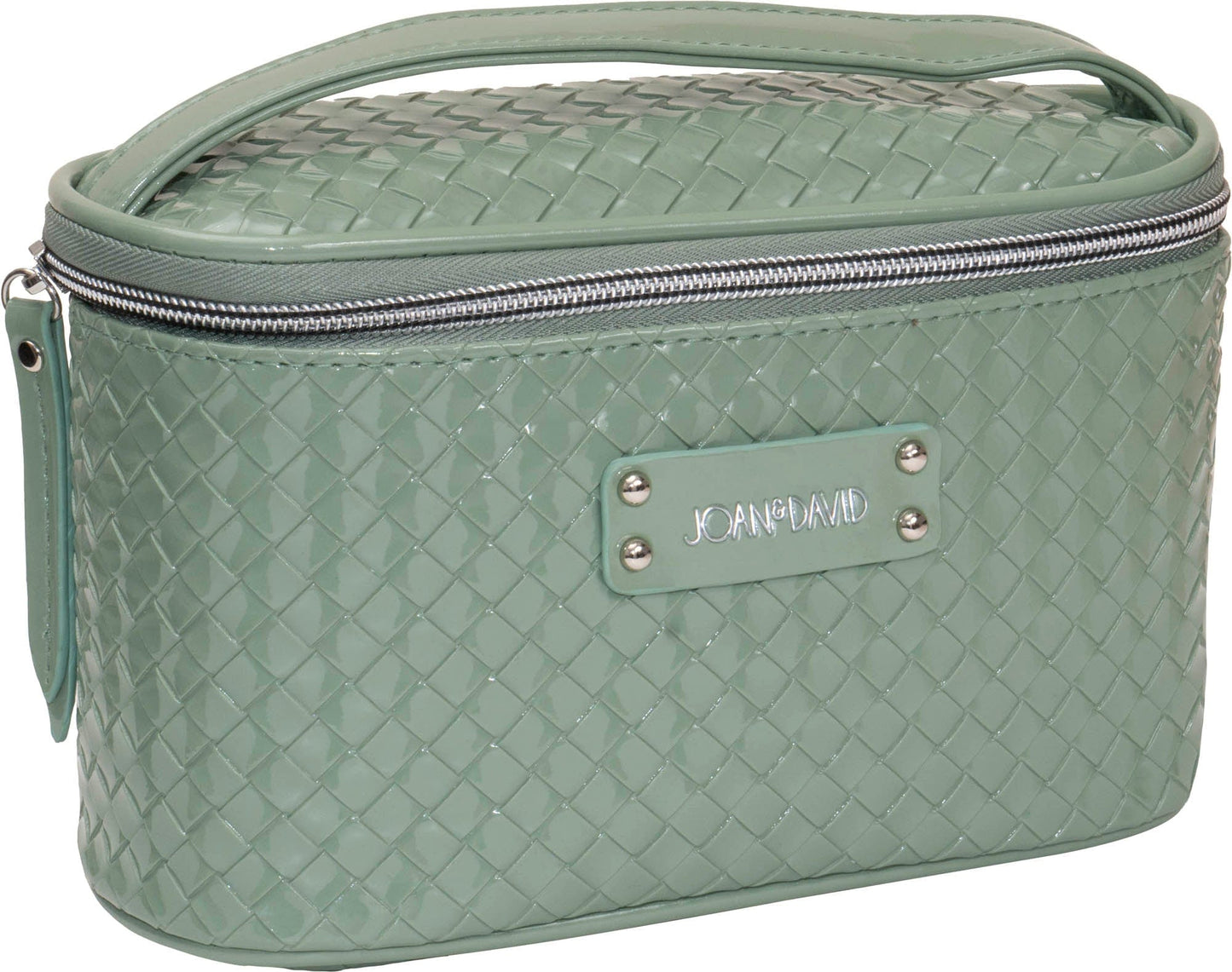 Joan & David Patent Woven 4 Piece Clear Cosmetic Bag Set