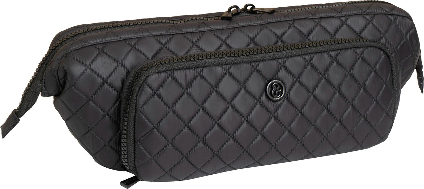 Joan & David Diamond Quilted Puffer Nylon Hair Tool Travel Bag