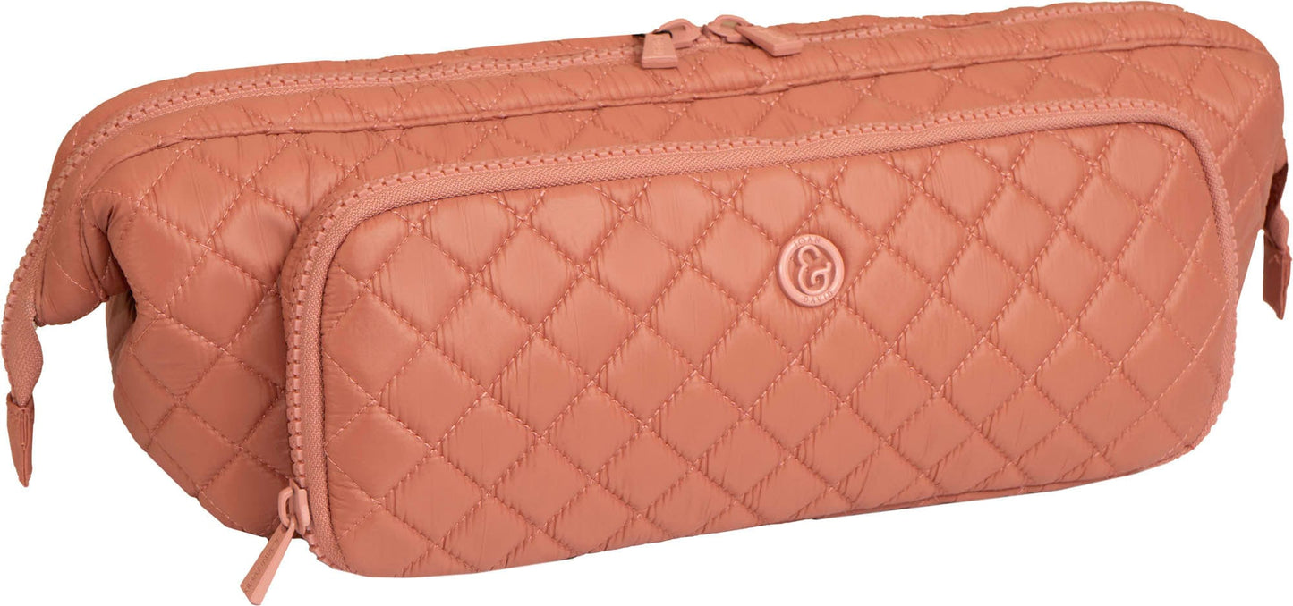 Joan & David Diamond Quilted Puffer Nylon Hair Tool Travel Bag