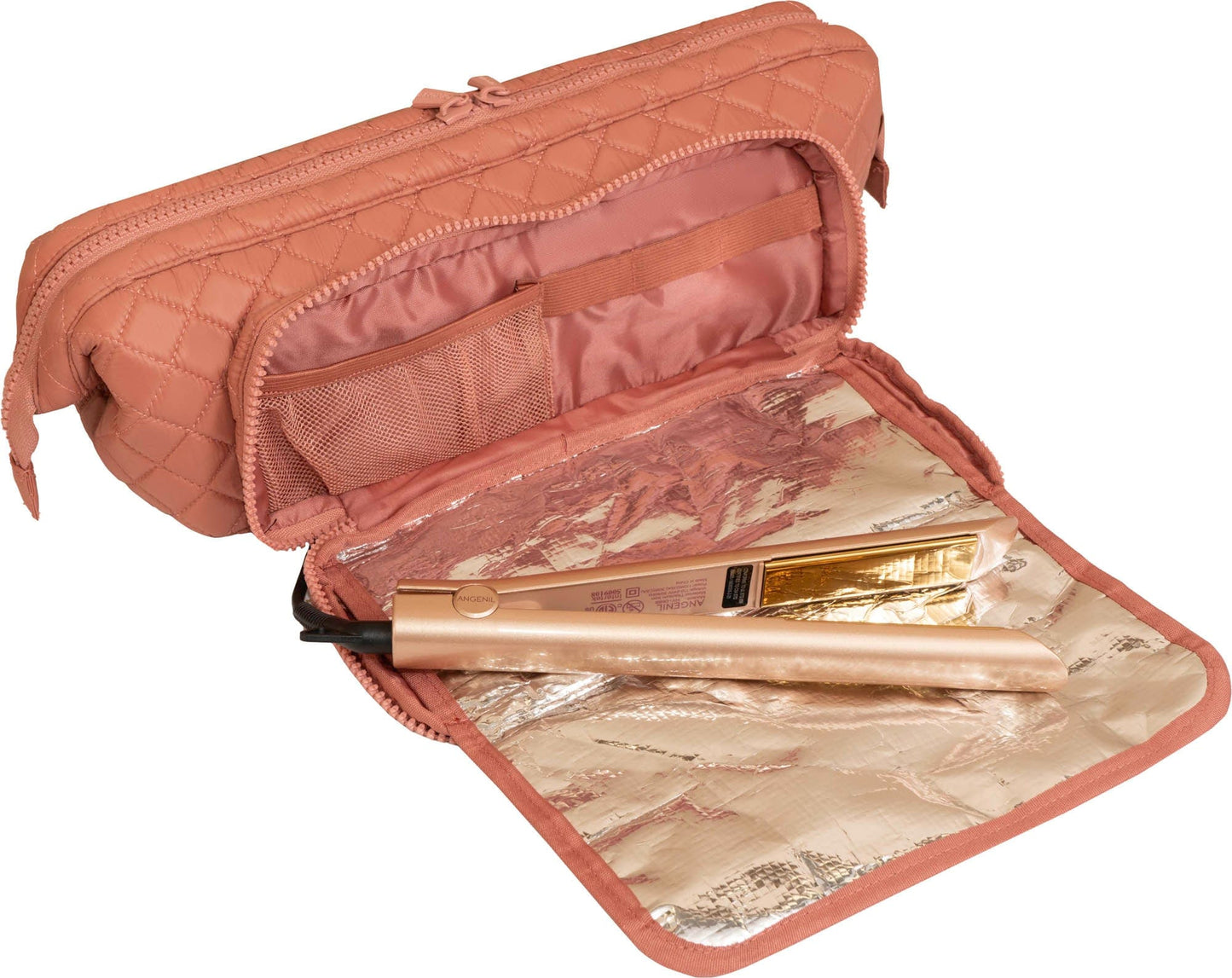 Joan & David Diamond Quilted Puffer Nylon Hair Tool Travel Bag