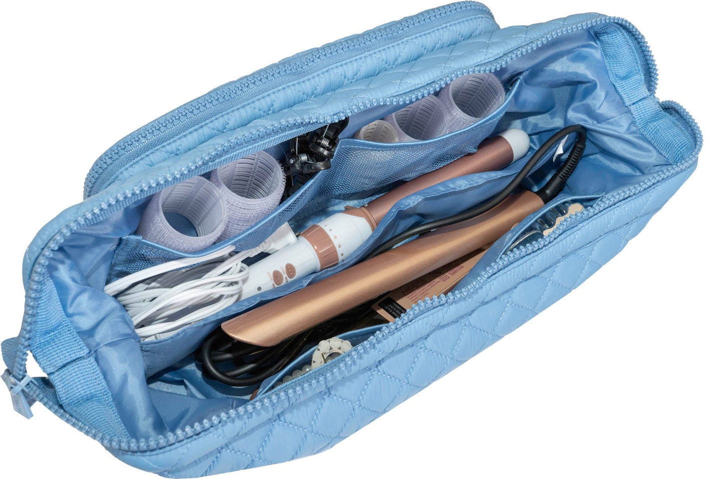 Joan & David Diamond Quilted Puffer Nylon Hair Tool Travel Bag