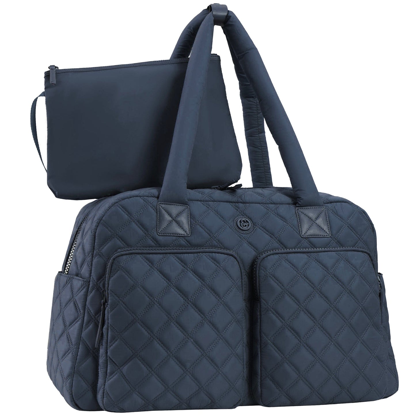 Joan & David Two Pocket Diamond Quilted 22 in. Duffel Bag
