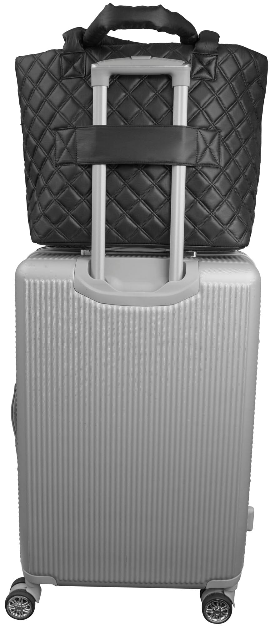 Joan & David Diamond Quilted Parachute Nylon Travel Tote