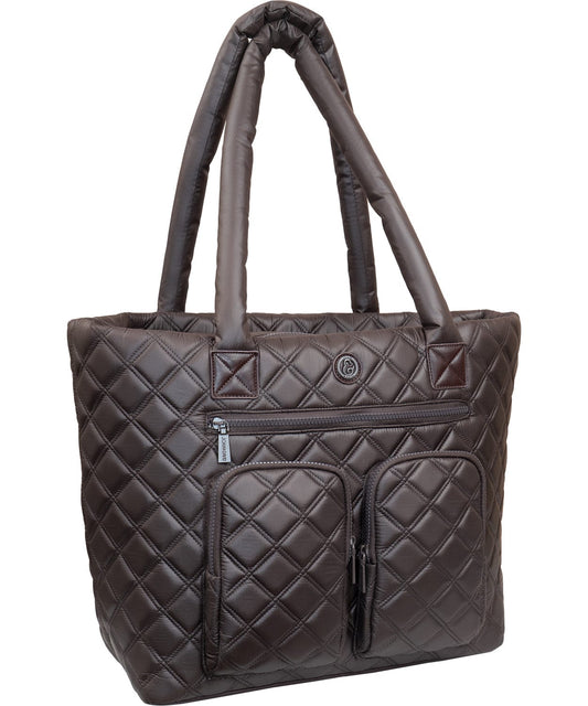 Joan & David Diamond Quilted Parachute Nylon Travel Tote