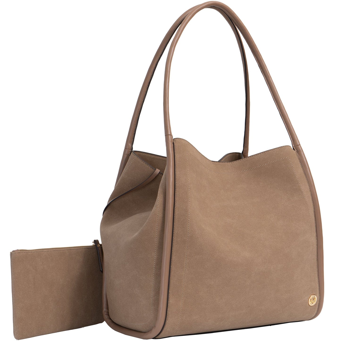 Joan & David Double Handle Faux Suede Tote