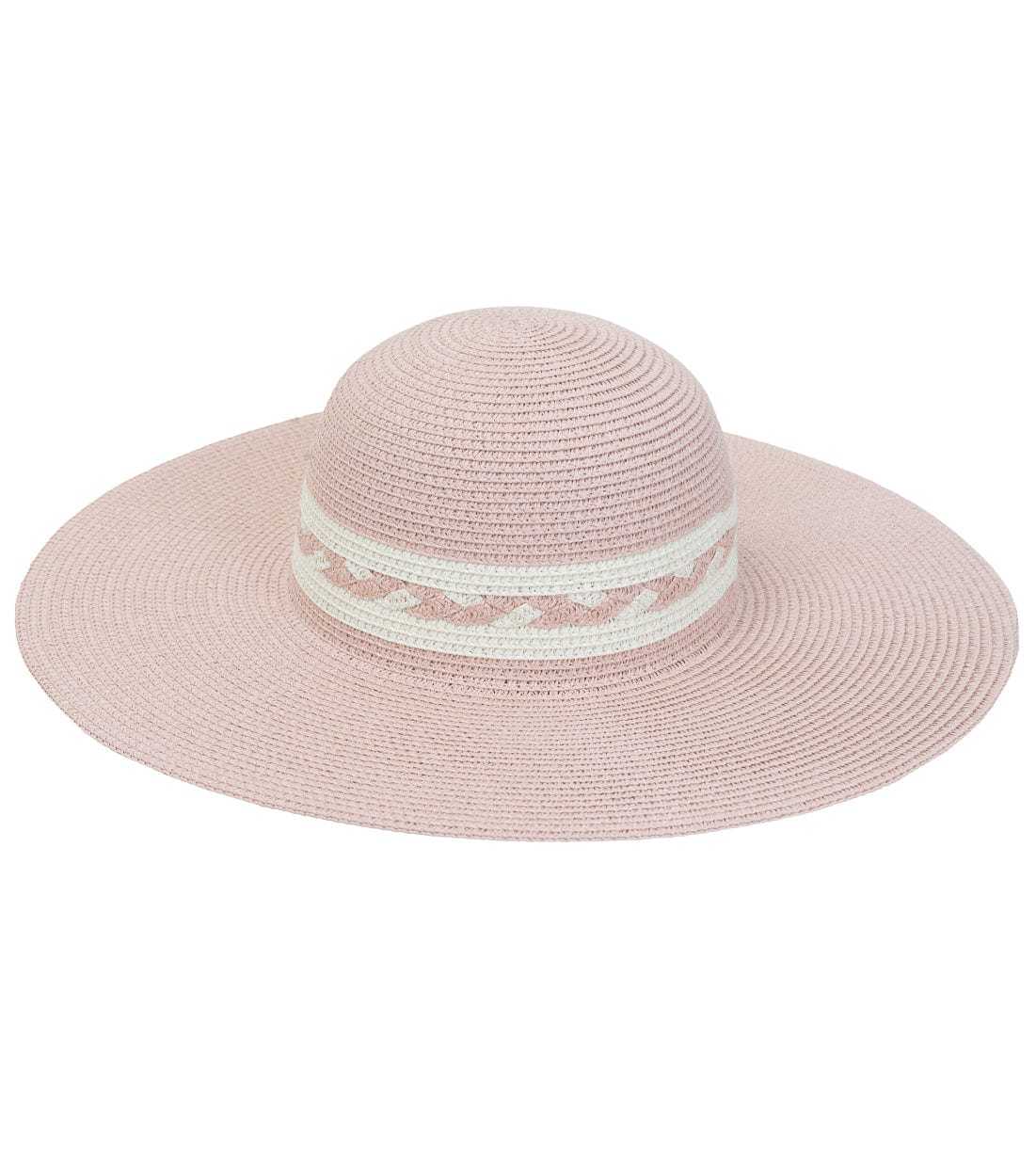 Max Studio Straw Braided Crown Floppy Sun Hat