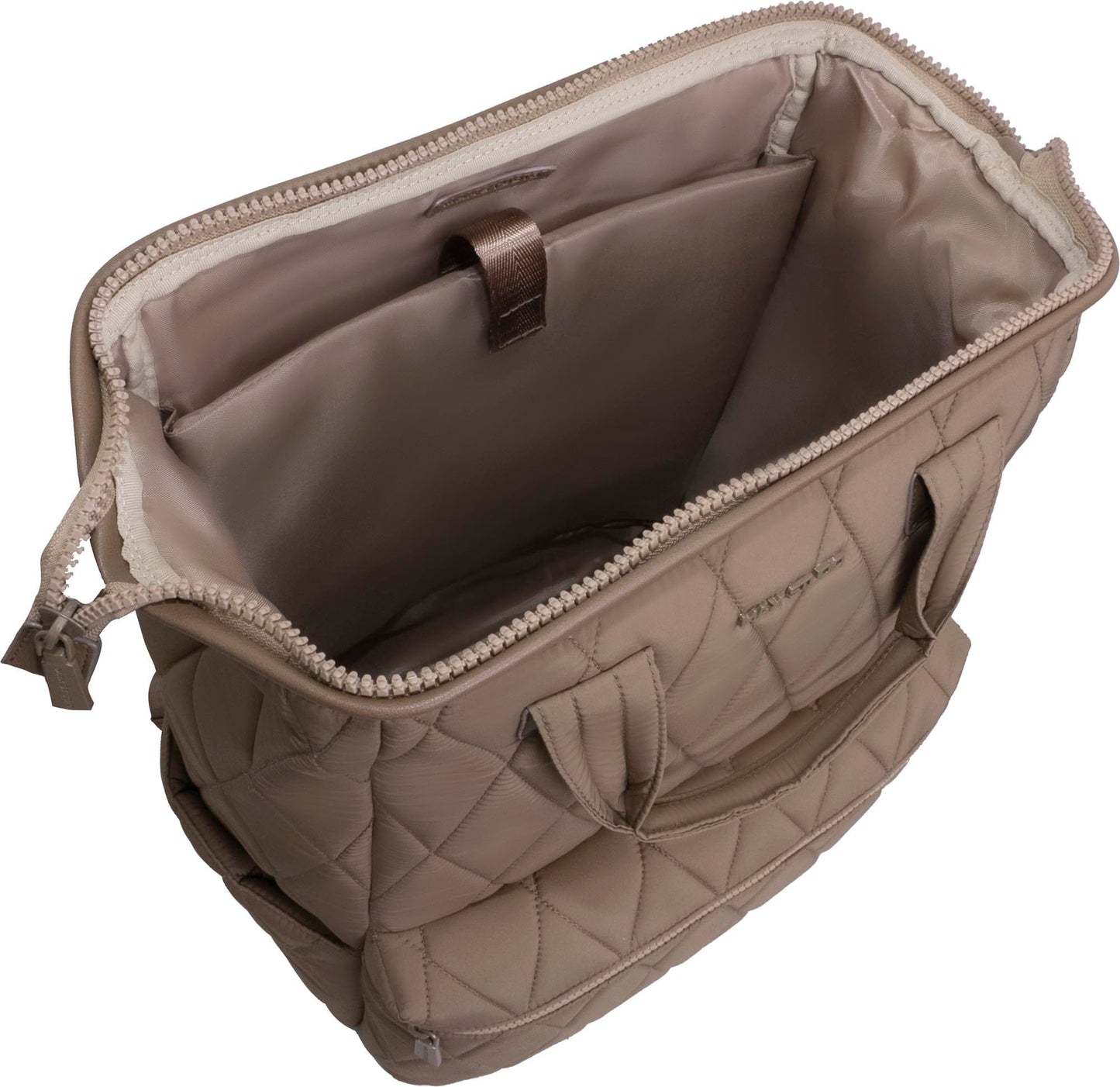 Max Studio Diamond Quilted Nylon Backpack with Front Zippered Pocket