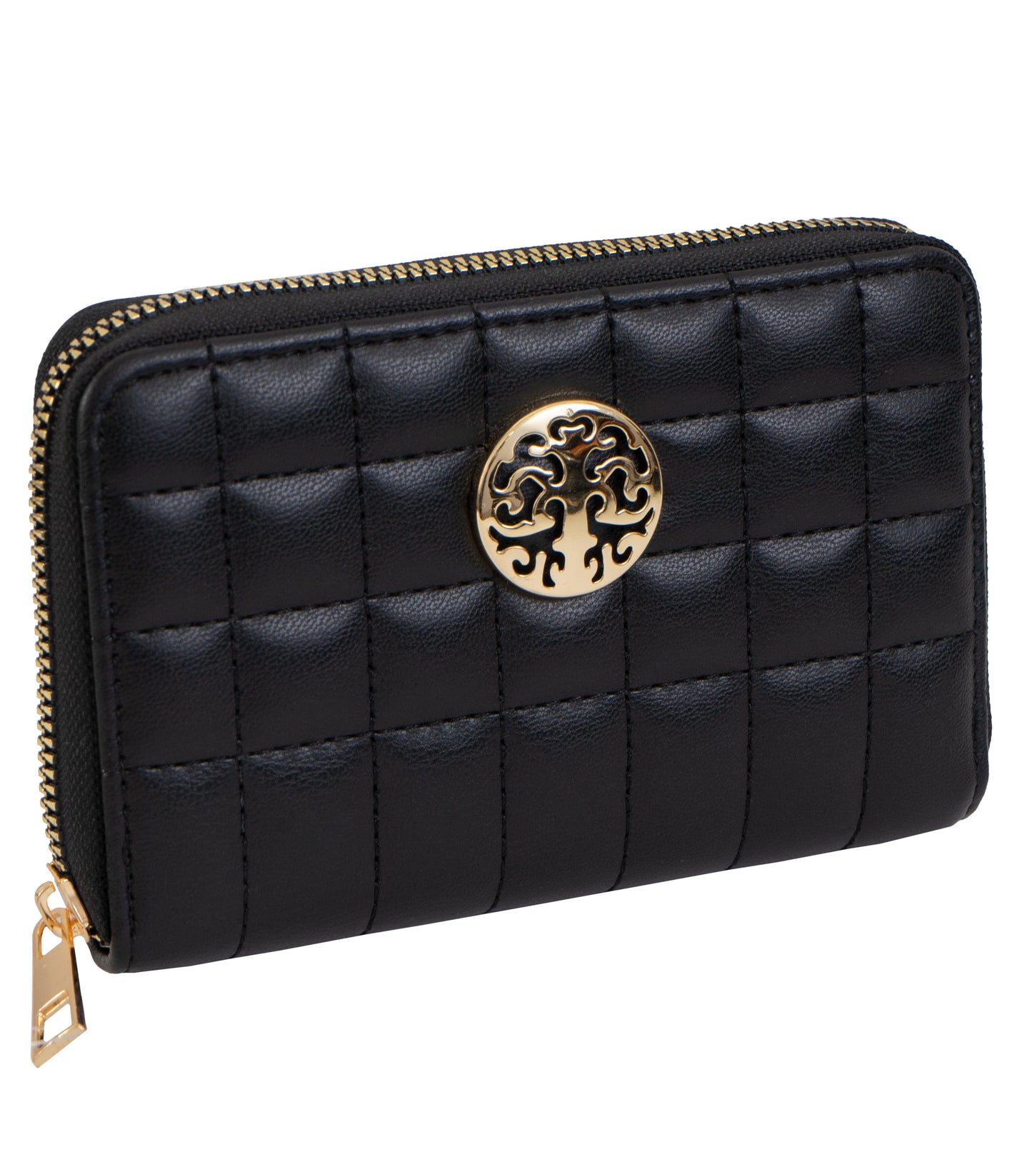 Rebecca & Rifka Smooth Boxed Quilt Medallion Zip Indexer Wallet