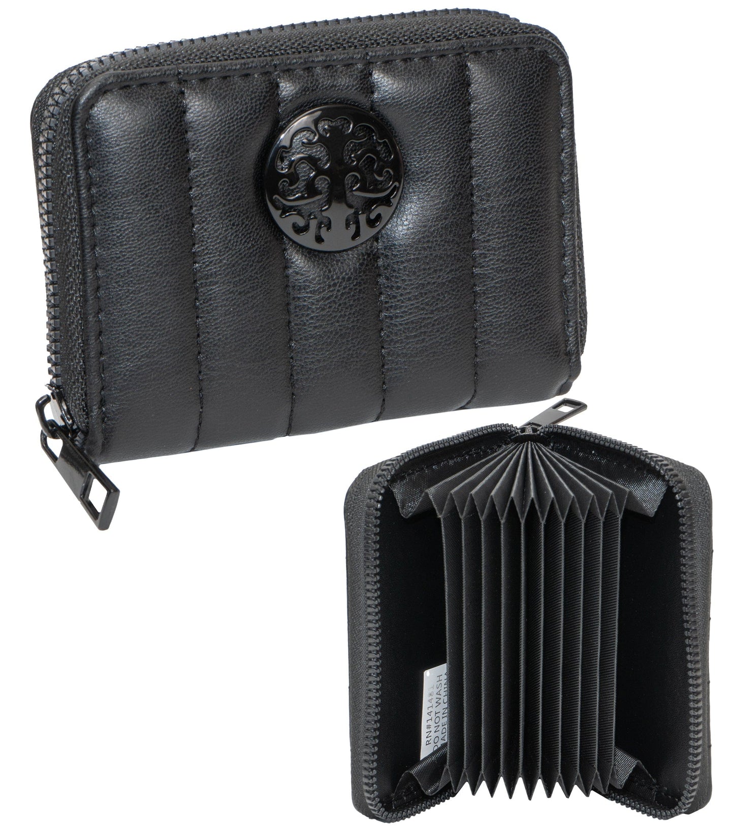 Rebecca & Rifka Smooth Tubular Quilt Medallion Zip Accordian Wallet
