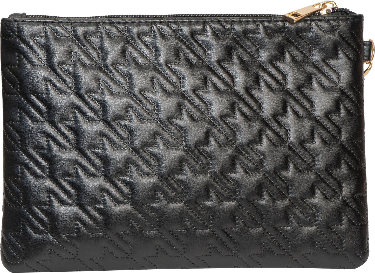 Rebecca & Rifka Smooth Houndstooth Quilt Medallion Zip Wristlet