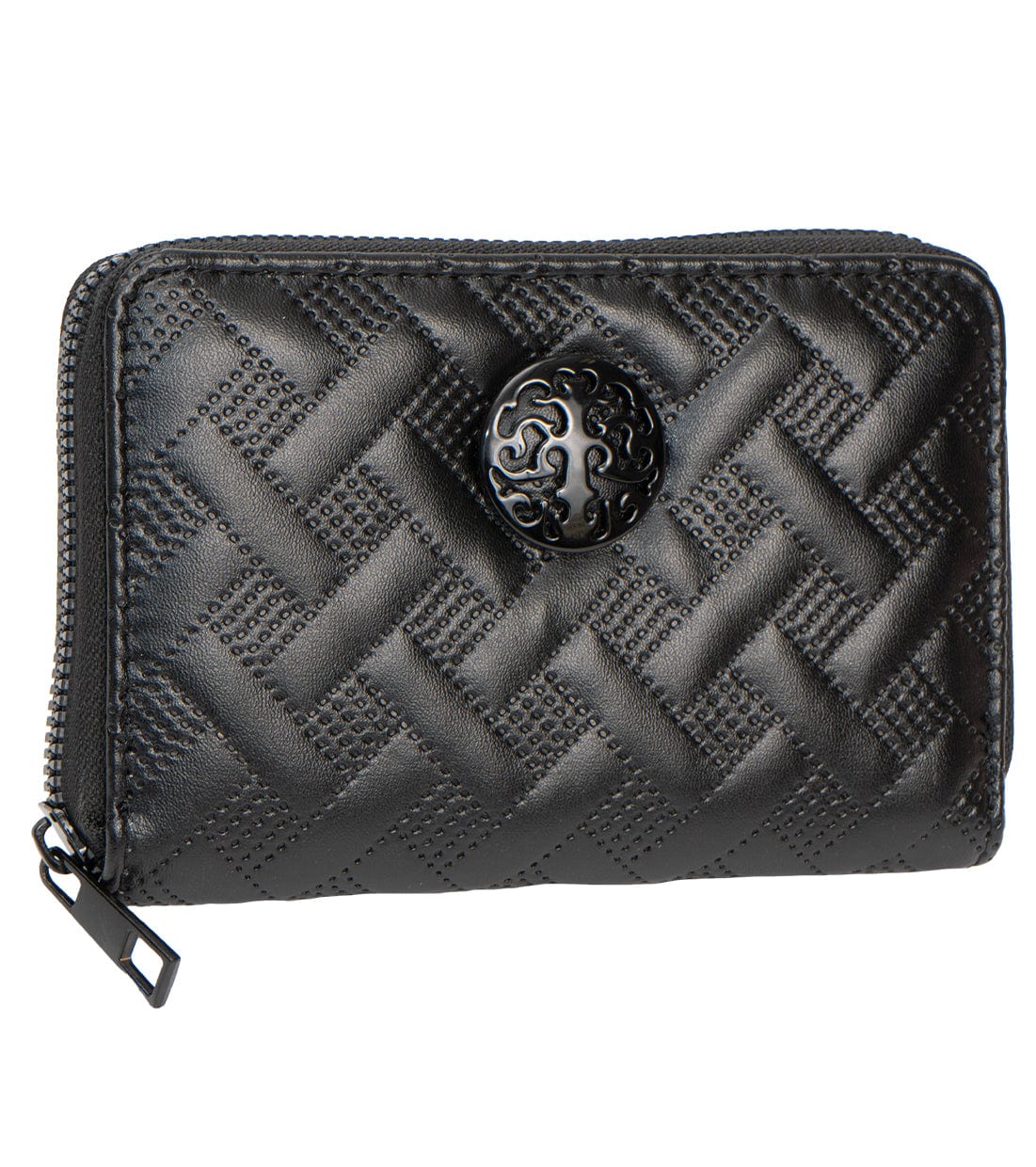 Rebecca & Rifka Smooth Basket Weave Quilt Medallion Zip Indexer Wallet