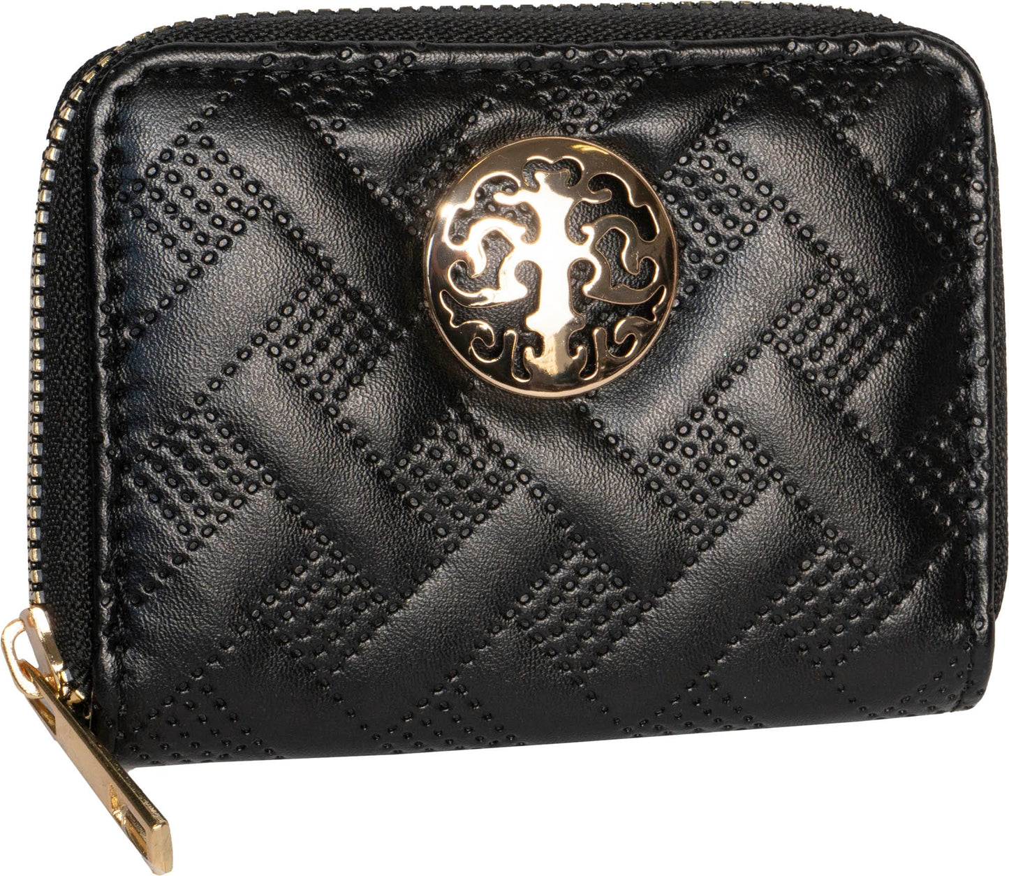 Rebecca & Rifka Smooth Basket Weave Quilt Medallion Zip Accordian Wallet