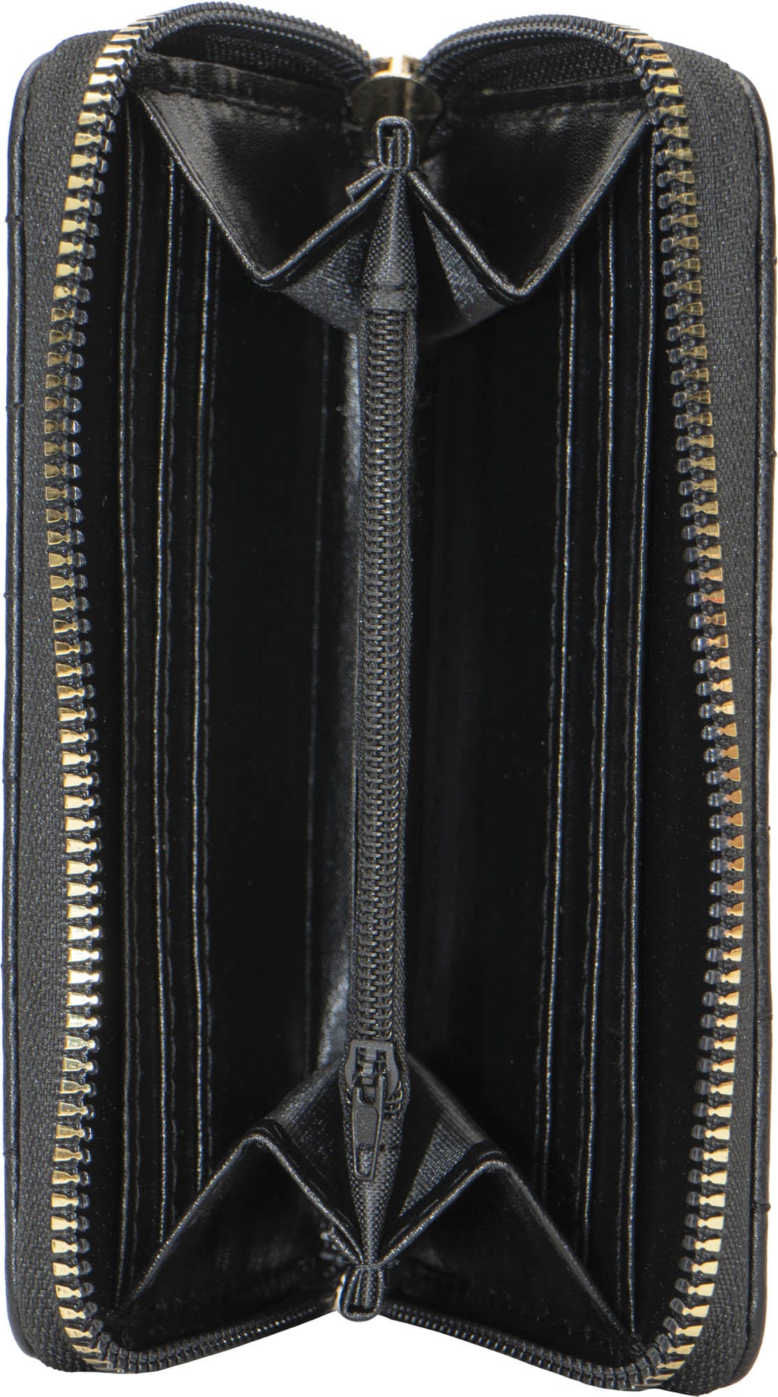 Rebecca & Rifka Patent Geometric Quilt Medallion Zip Indexer Wallet