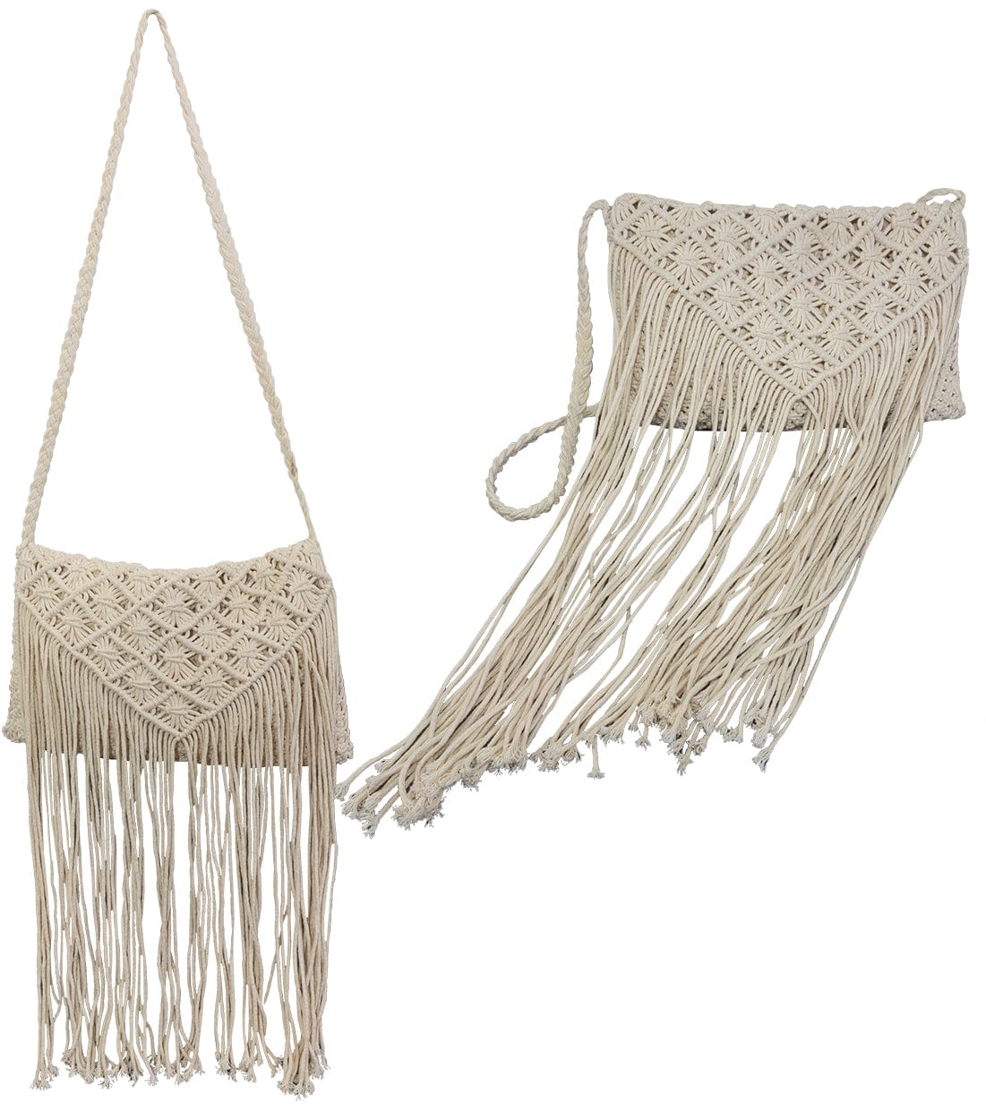 Magid Natural Cotton Macrame Fringe Crossbody