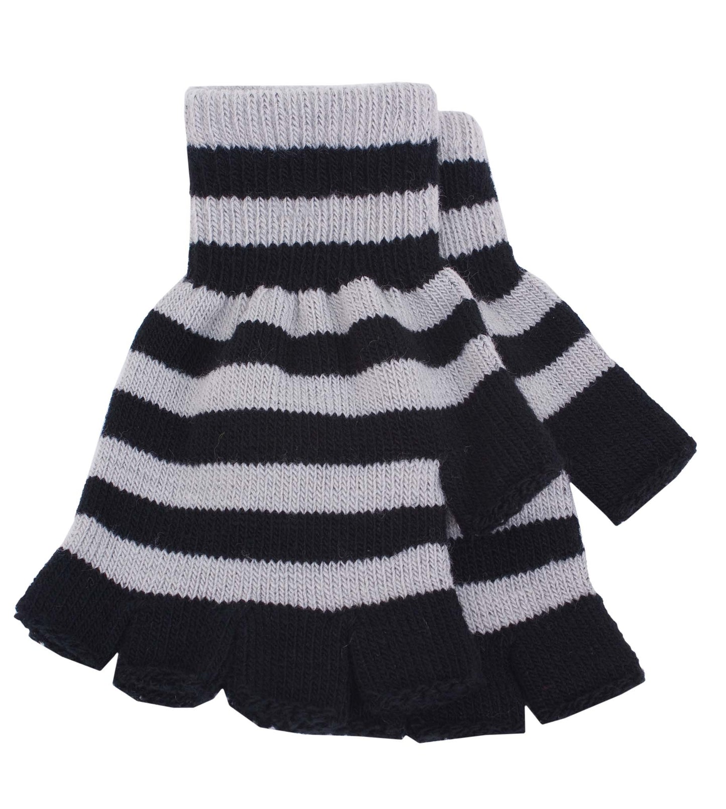Magid Striped Fingerless Gloves