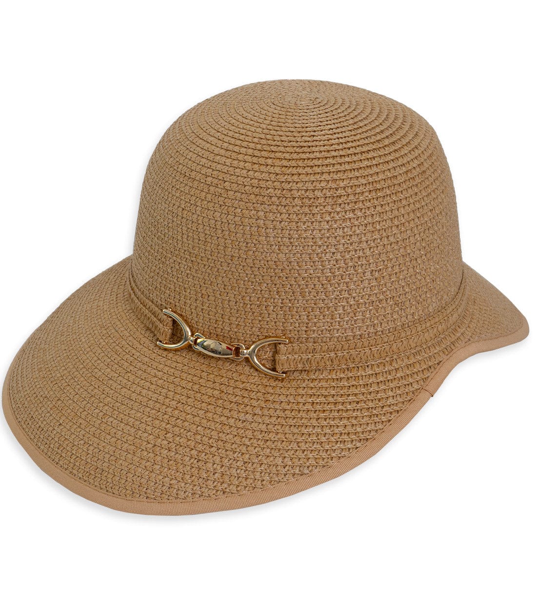 Magid Straw Gold Metal Accent Garden Hat