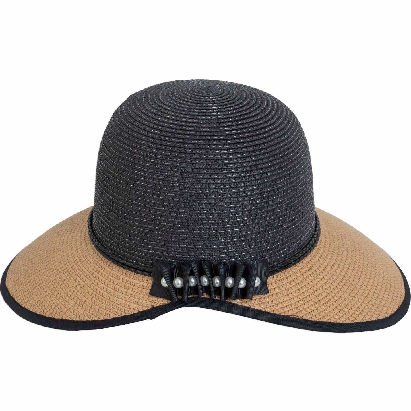 Magid Pearl Color Block Straw Garden Hat