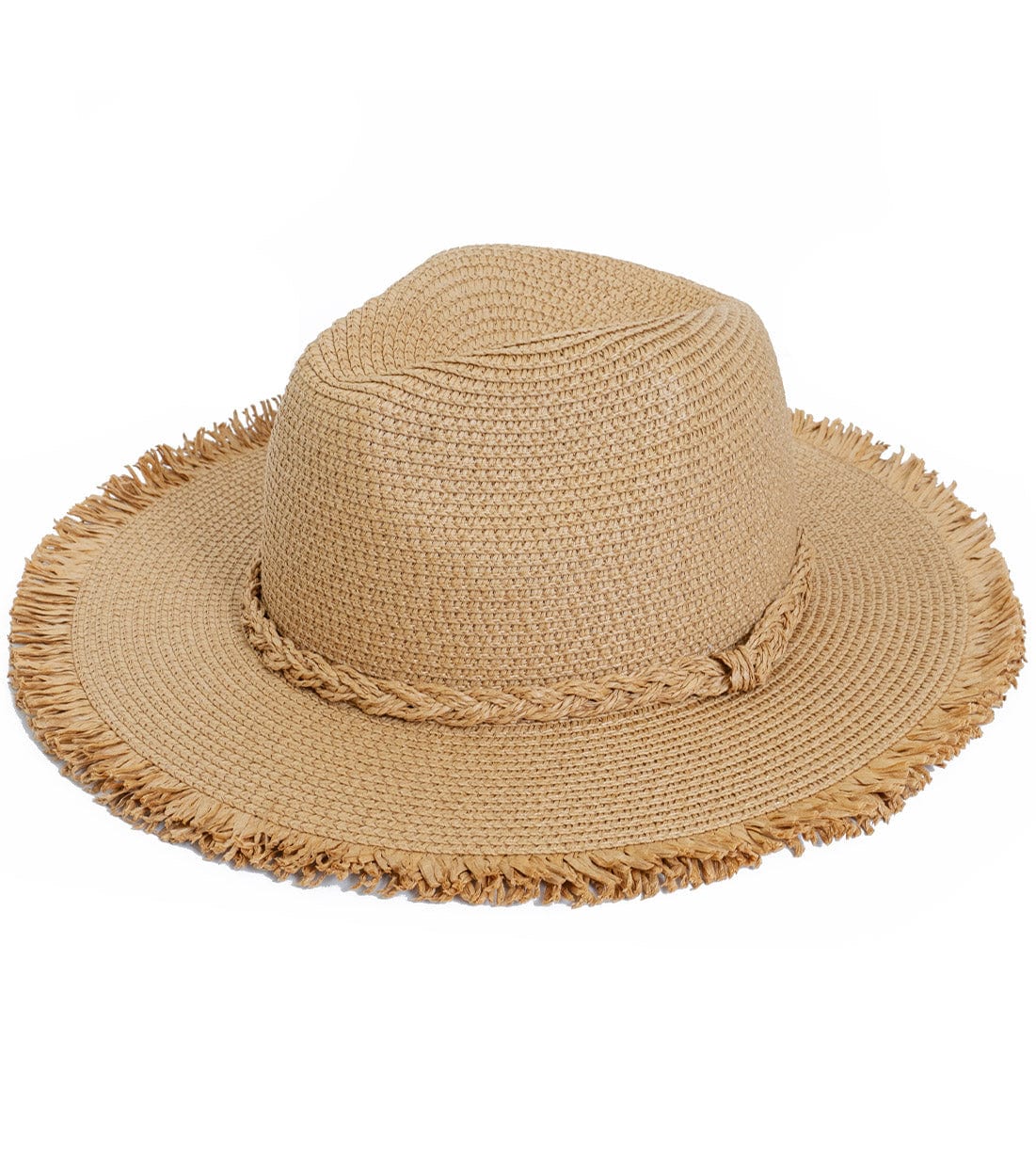 Max Studio Fringe Brim Straw Panama Hat
