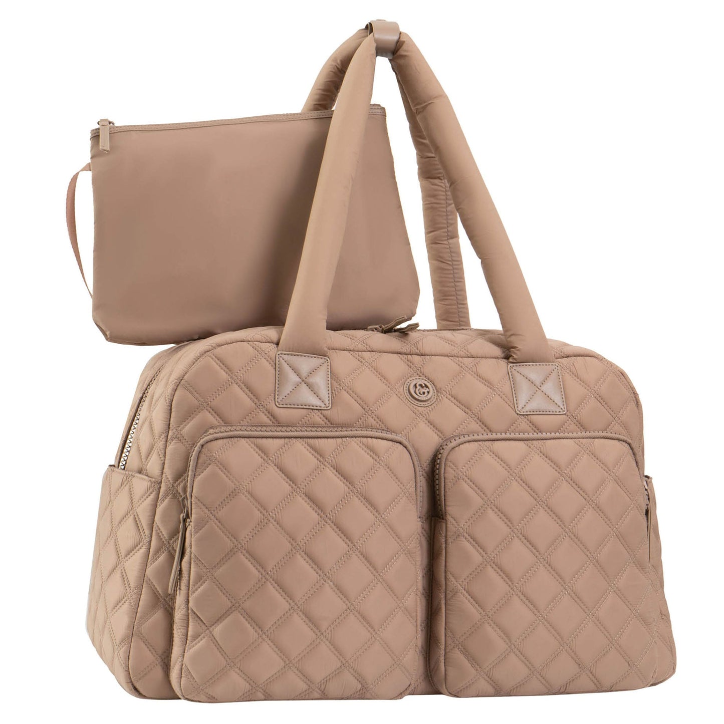 Joan & David Two Pocket Diamond Quilted 22 in. Duffel Bag
