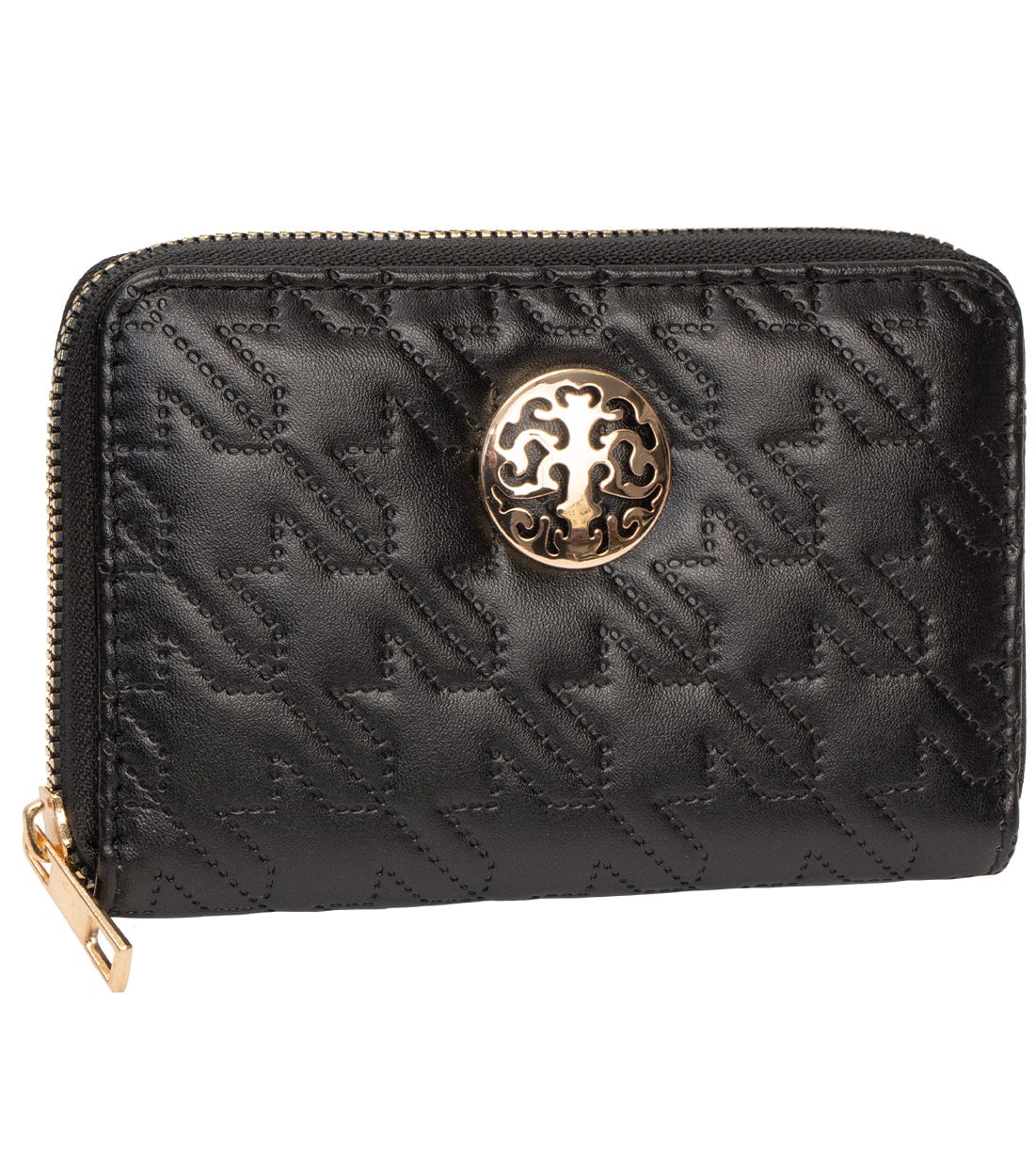 Rebecca & Rifka Smooth Houndstooth Quilt Medallion Zip Indexer Wallet